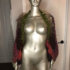 HANDMADE crochet shaggy bolero sweater shawl